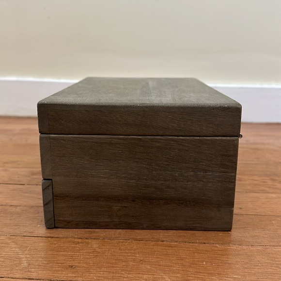 Vintage new wooden open top pullout drawer 2-layer mirror jewelry organizer box - Picture 8 of 12